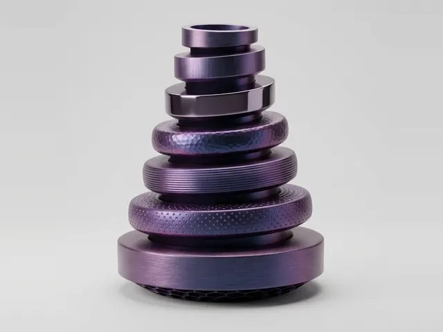 Violet Stacked Ring Vase, 3D print design, studio view