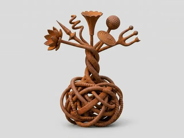 Rust Tangle Curio, 3D print design, studio view