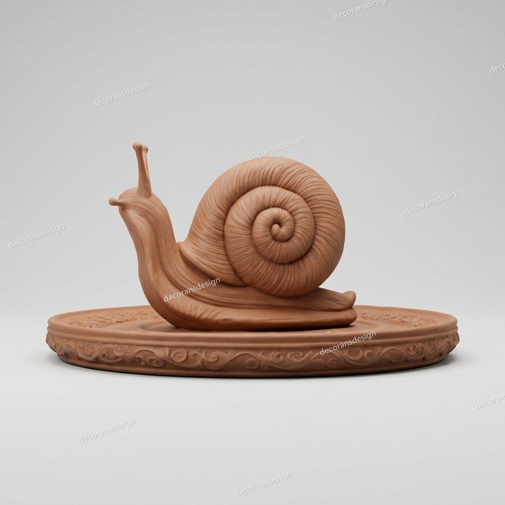 Terracotta Spiral Snail Curio, design file, studio view