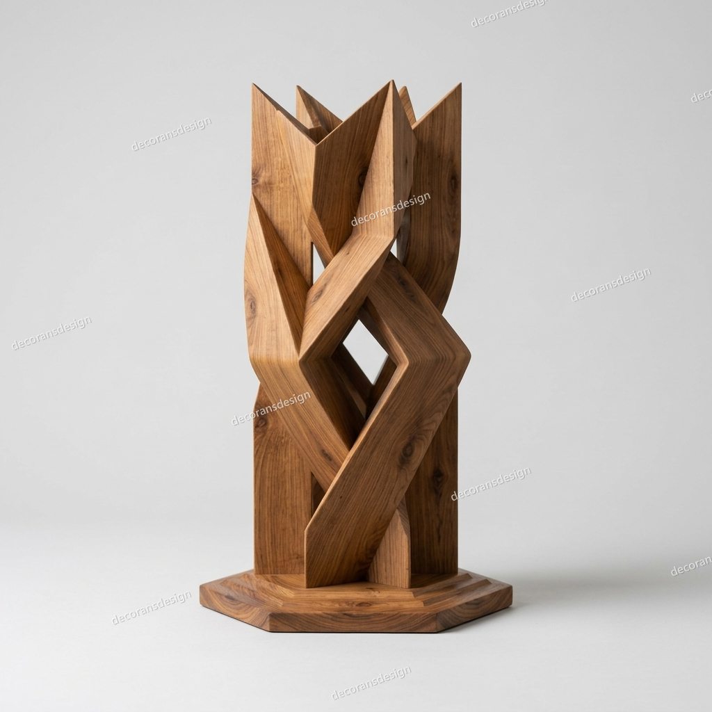 Walnut Faceted Origami Curio, design file, studio view