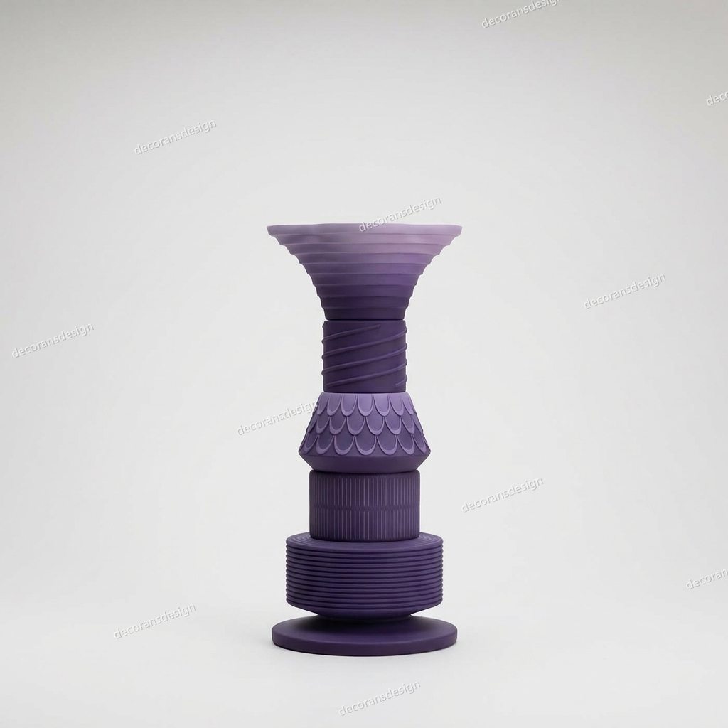Violet Tiered Trumpet Vase, design file, studio view