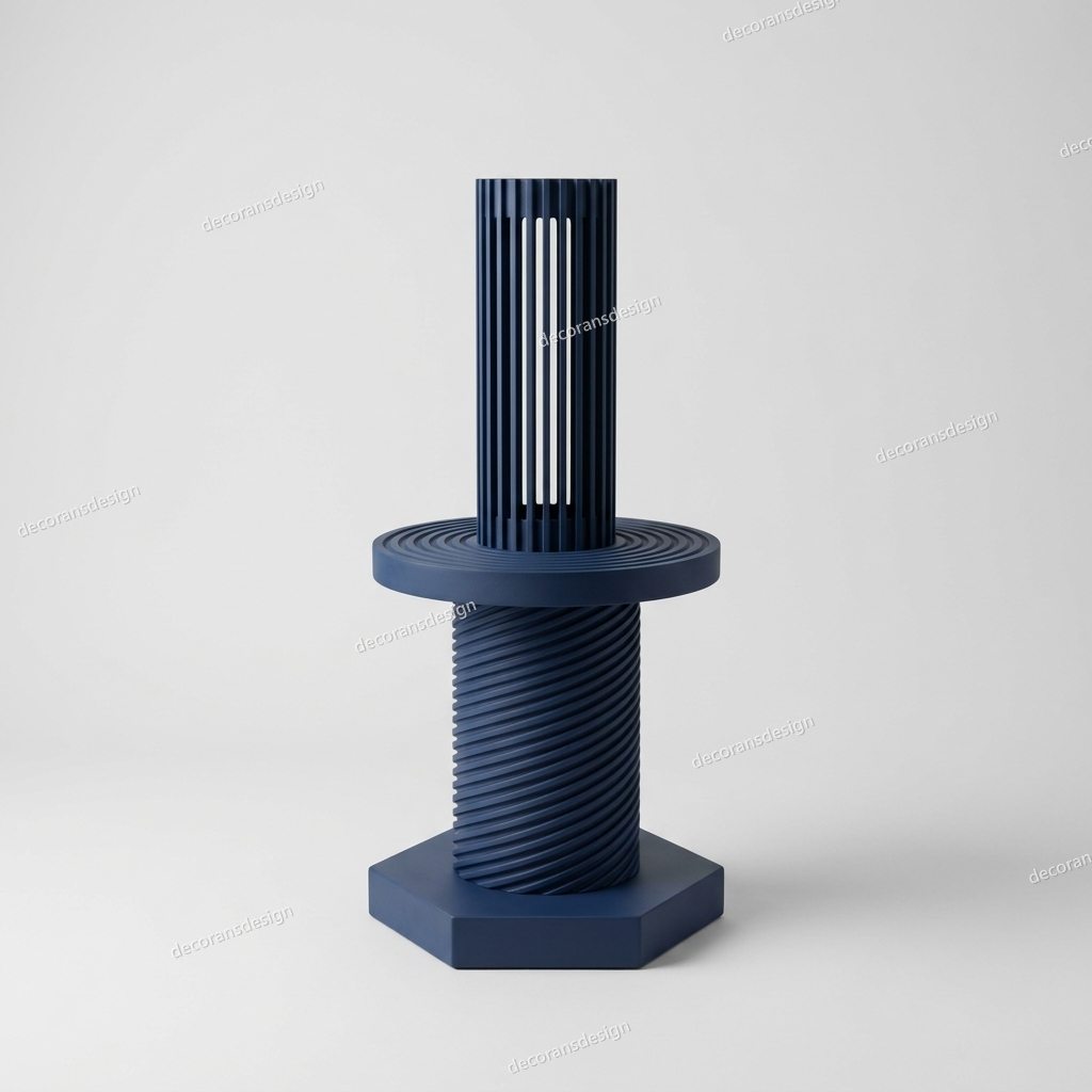 Midnight Blue Lantern Floor Lamp, design file, studio view