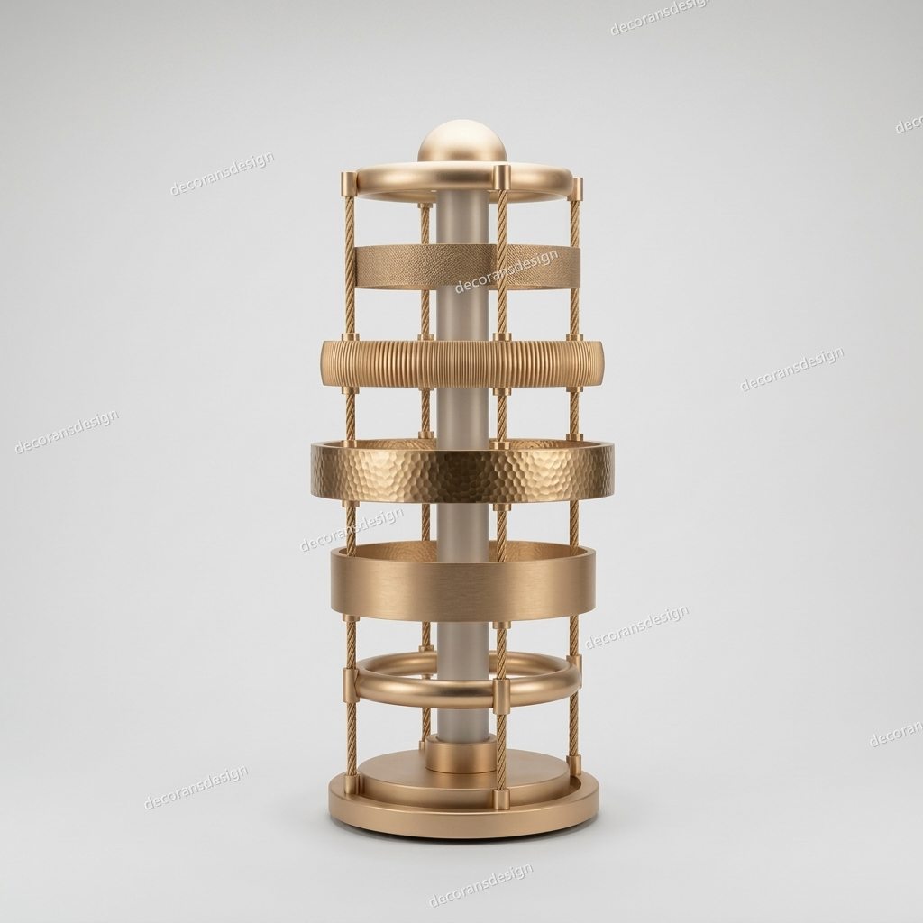 Champagne Gold Cage Floor Lamp, design file, studio view