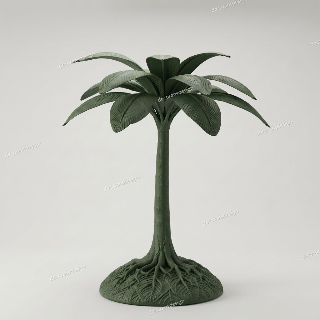 Forest Green Palm Tree Floor Lamp, design file, studio view