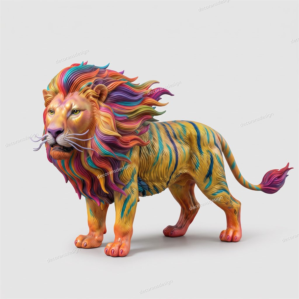 Rainbow Lion Figurine, design file, studio view