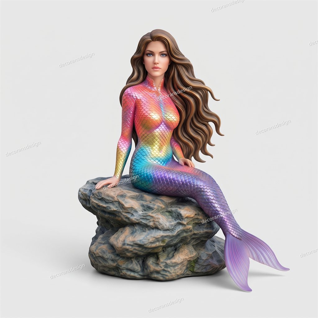 Mermaid Figurine, design file, studio view