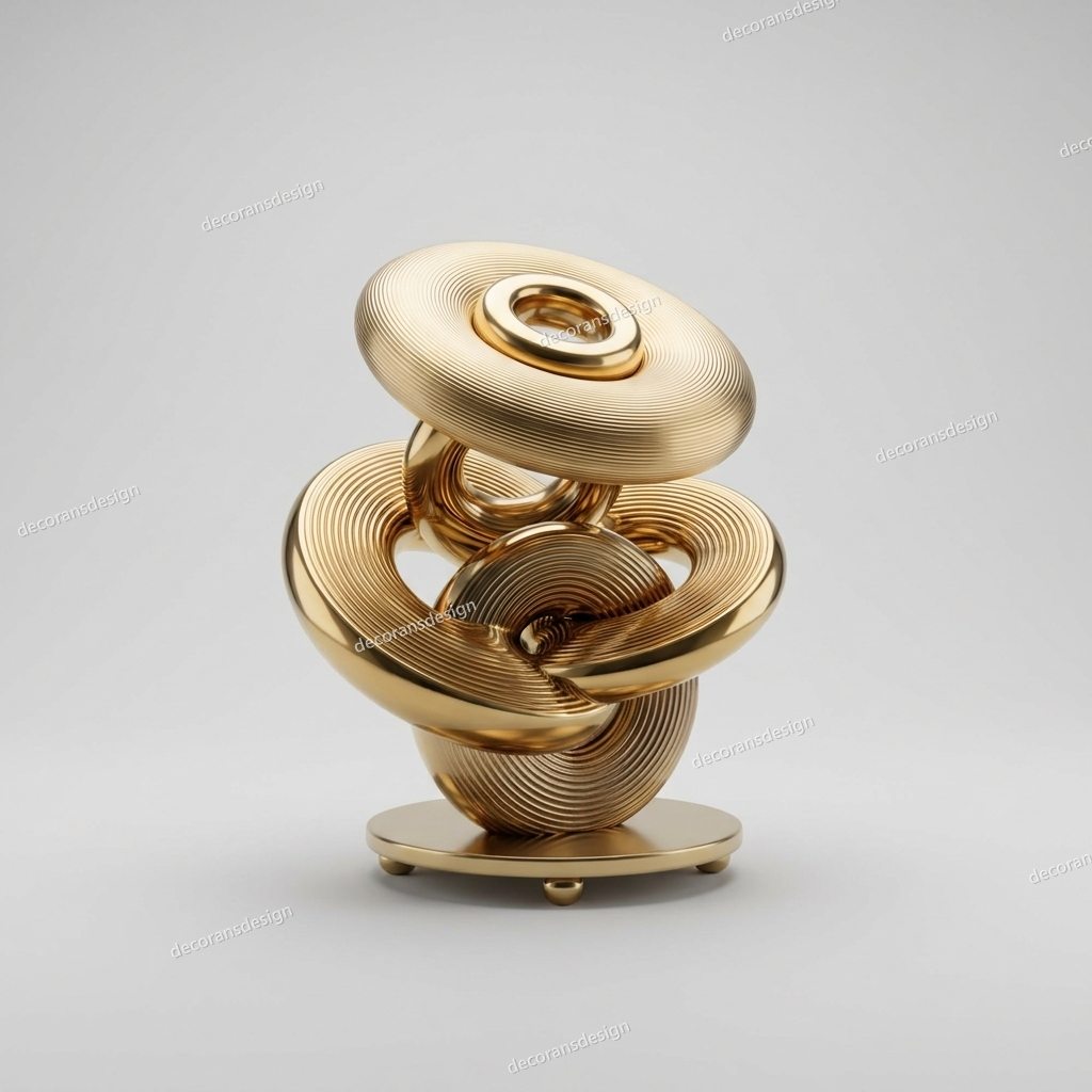 Interlocking Gold Ring Curio, design file, studio view