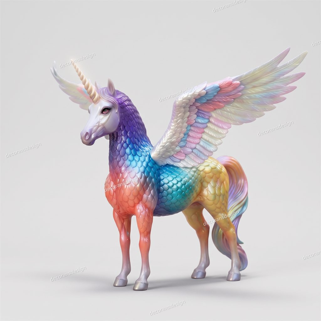 Winged Unicorn Figurine, design file, studio view