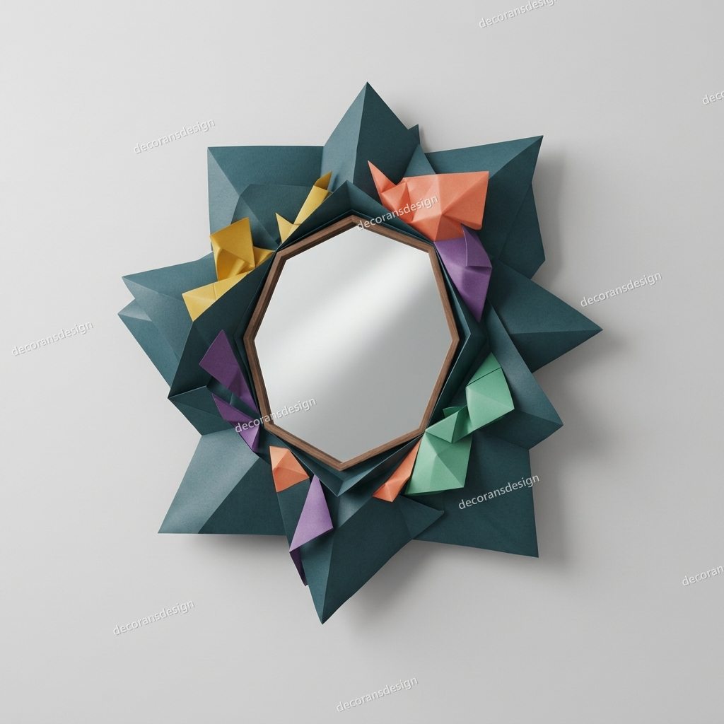 Origami Star Wall Mirror, wall mirror design file, studio view