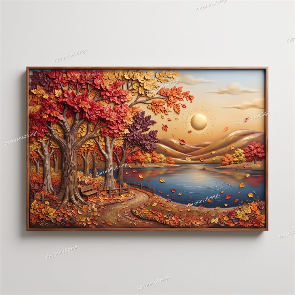 Autumn Landscape Wall Relief, design file, studio view