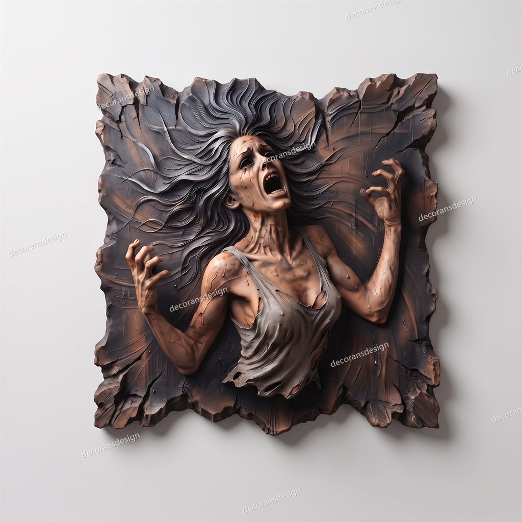 Anguish Figure Wall Relief, design file, studio view