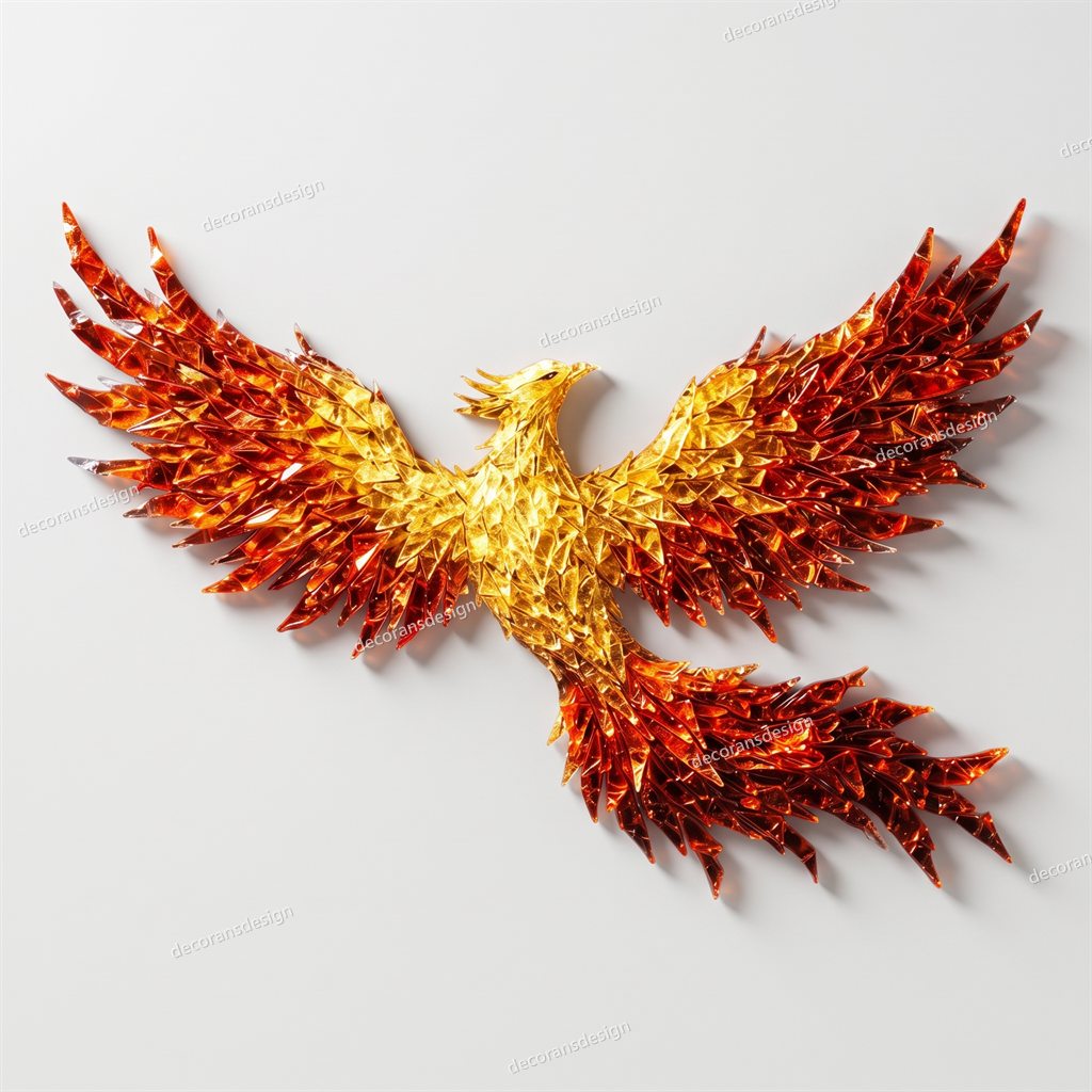 Phoenix Glass Mosaic Relief, design file, studio view