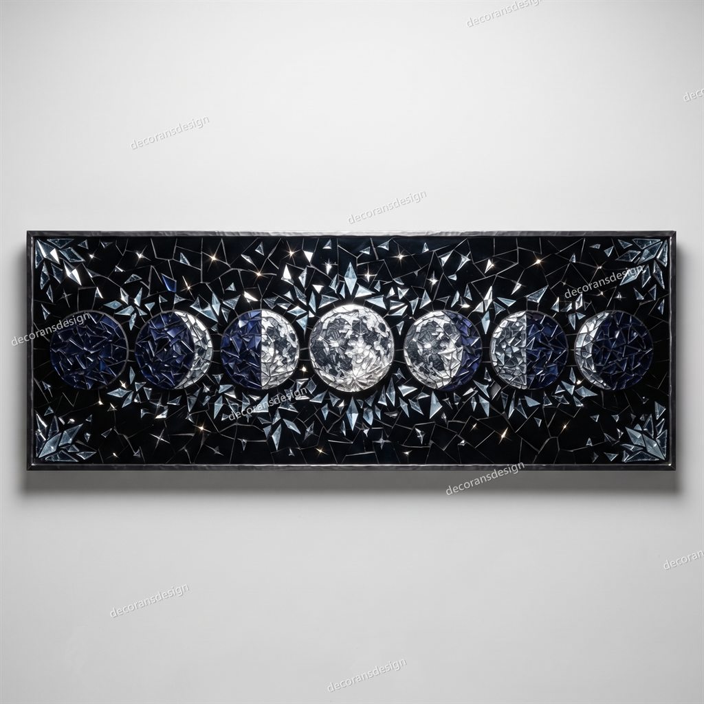 Moon Phases Glass Mosaic, design file, studio view