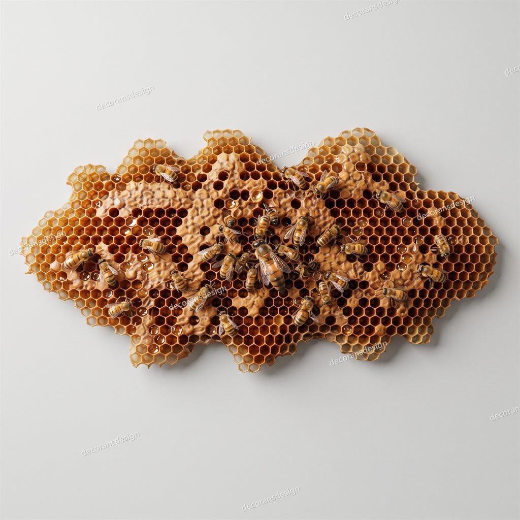 Honeycomb Queen Bee Wall Relief, design file, studio view