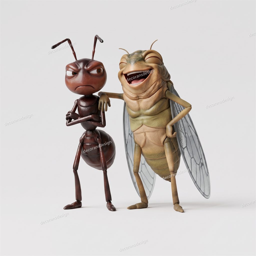 Ant-Cicada Figurine, design file, studio view