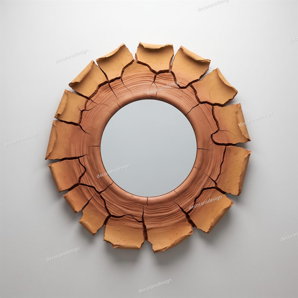 Cracked Earth Wall Mirror, wall mirror design file, studio view