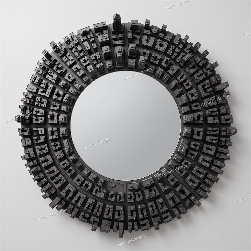 Cityscape Wall Mirror, wall mirror design file, studio view
