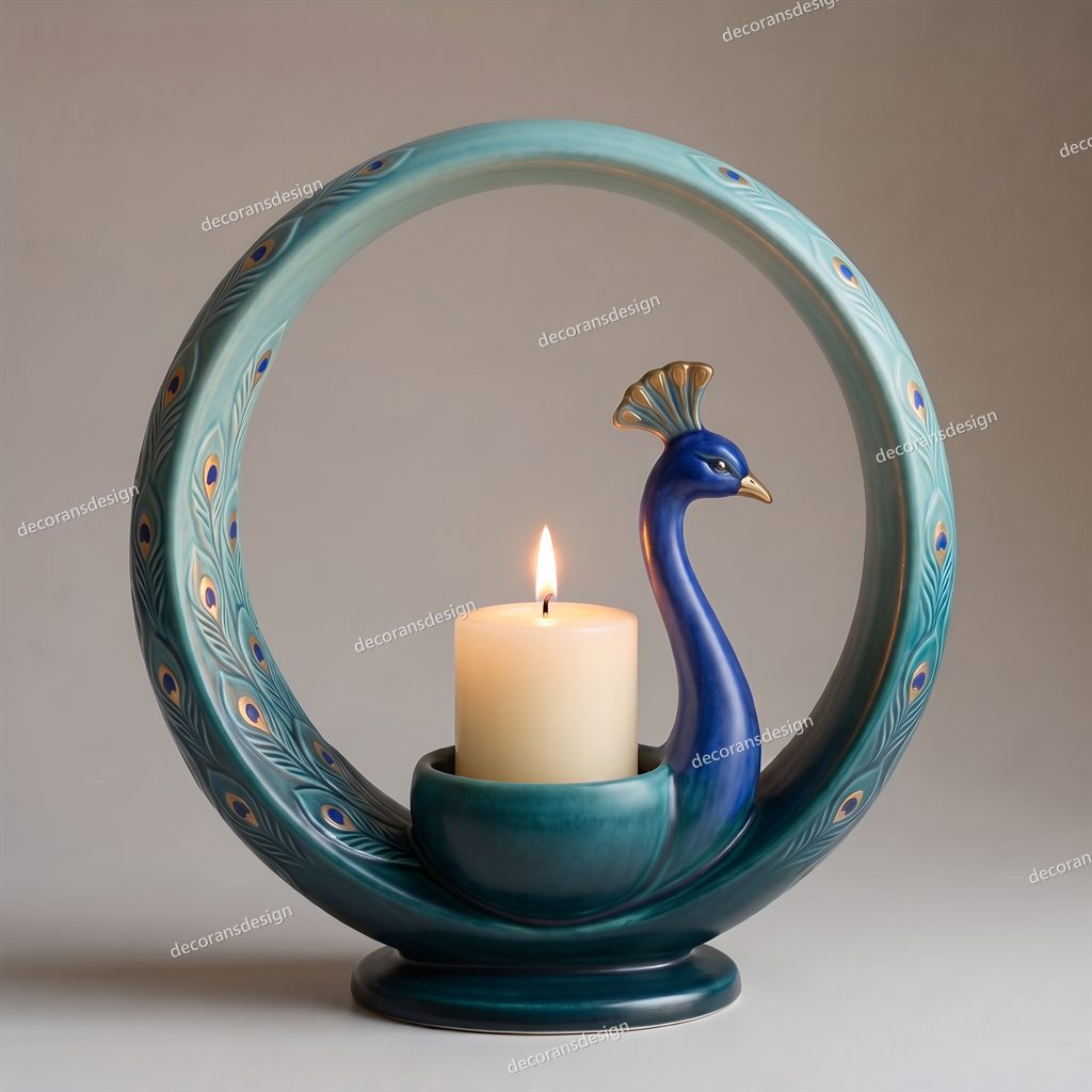 Peacock Ring Candle Holder, design file, studio view